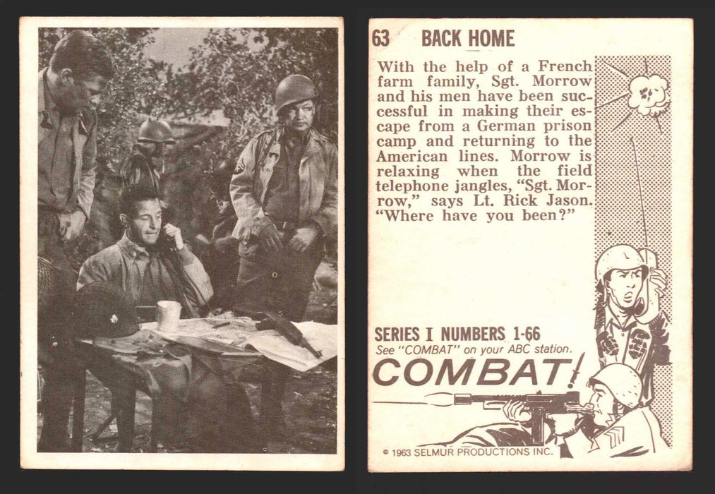 1963 Combat Series I Donruss Selmur Vintage Card You Pick Singles #1-66 63   Back Home  - TvMovieCards.com