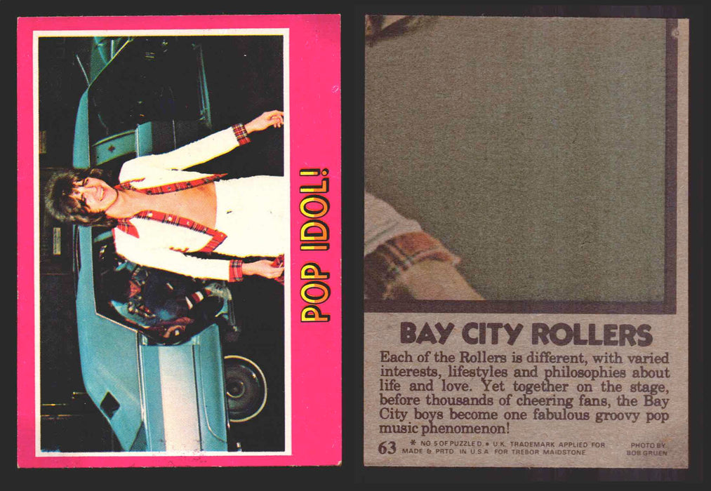 1975 Bay City Rollers Vintage Trading Cards You Pick Singles #1-66 Trebor 63   Pop Idol!  - TvMovieCards.com