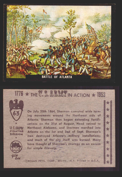 1961 The U.S. Army in Action 1776-1953 Trading Cards You Pick Singles #1-64 63   Battle of Atlanta  - TvMovieCards.com