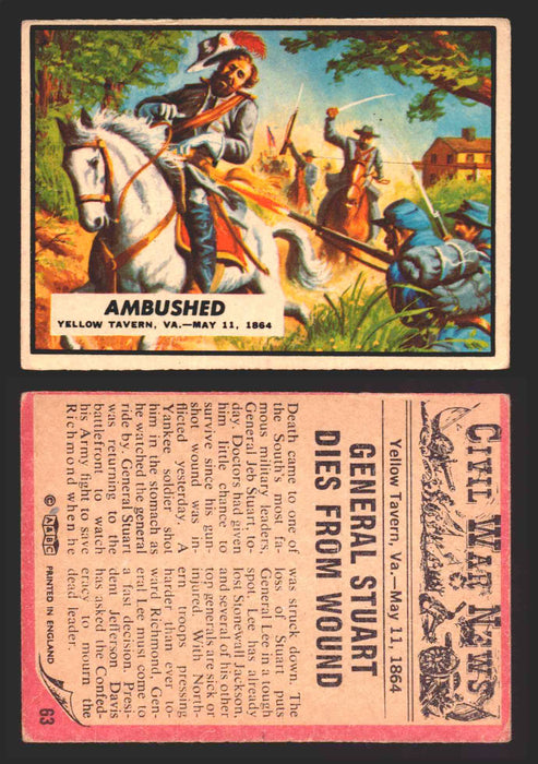 Civil War News Vintage Trading Cards A&BC Gum You Pick Singles #1-88 1965 63   Ambushed  - TvMovieCards.com