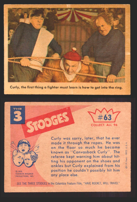 1959 Three 3 Stooges Fleer Vintage Trading Cards You Pick Singles #1-96 #63  - TvMovieCards.com