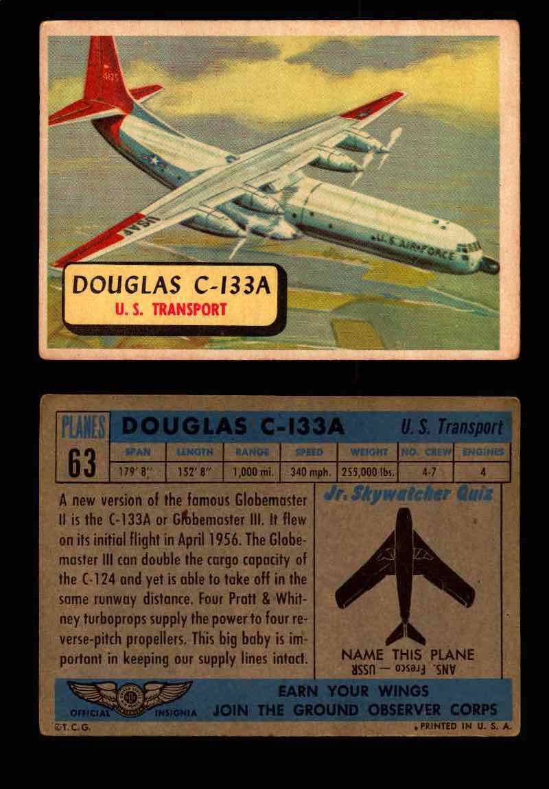 1957 Planes Series II Topps Vintage Card You Pick Singles #61-120 #63  - TvMovieCards.com