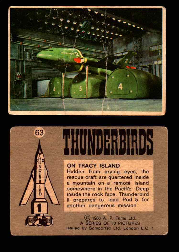 Thunderbirds Vintage Trading Card Singles #1-72 Somportex 1966 #63  - TvMovieCards.com