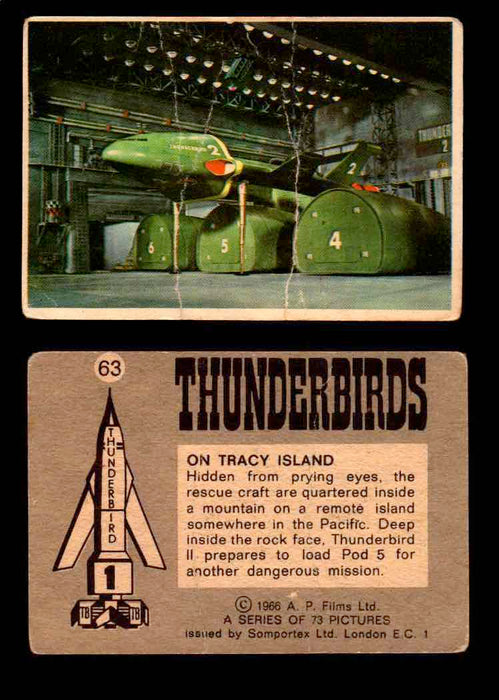Thunderbirds Vintage Trading Card Singles #1-72 Somportex 1966 #63  - TvMovieCards.com