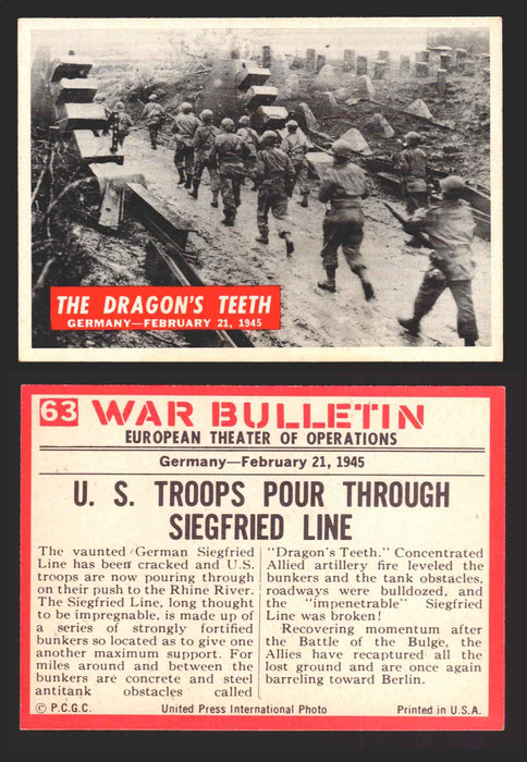 1965 War Bulletin Philadelphia Gum Vintage Trading Cards You Pick Singles #1-88 63   The Dragon's Teeth  - TvMovieCards.com