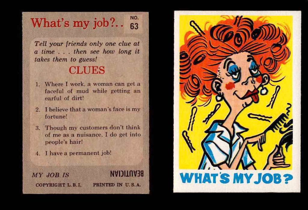 1965 What's my Job? Leaf Vintage Trading Cards You Pick Singles #1-72 #63  - TvMovieCards.com