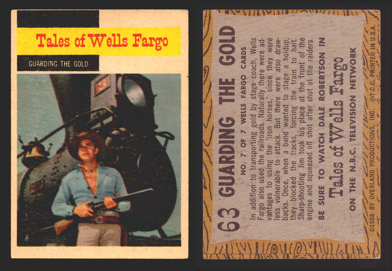 1958 TV Westerns Topps Vintage Trading Cards You Pick Singles #1-71 63   Guarding the Gold  - TvMovieCards.com