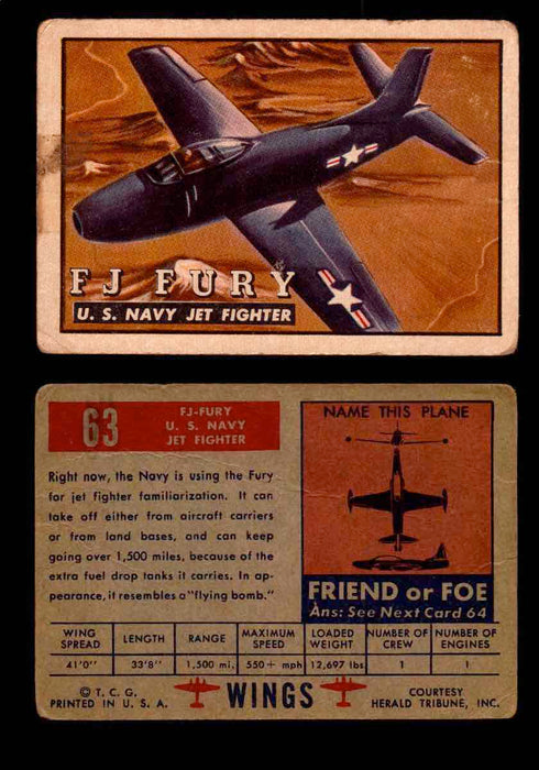 1952 Wings Topps TCG Vintage Trading Cards You Pick Singles #1-100 #63  - TvMovieCards.com
