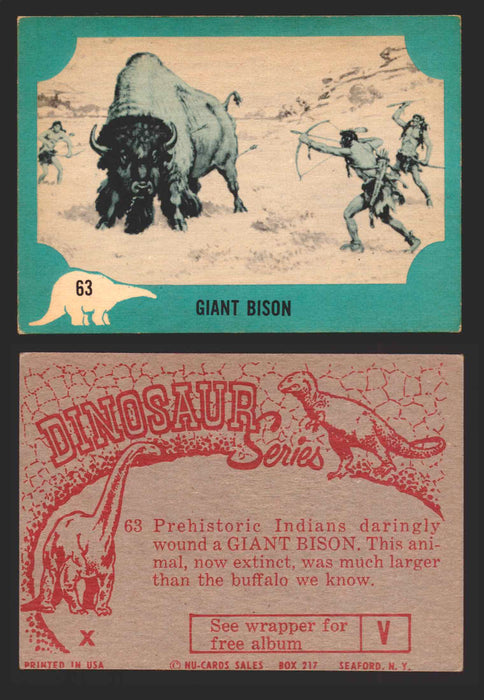 1961 Dinosaur Series Vintage Trading Card You Pick Singles #1-80 Nu Card 63	Giant Bison  - TvMovieCards.com