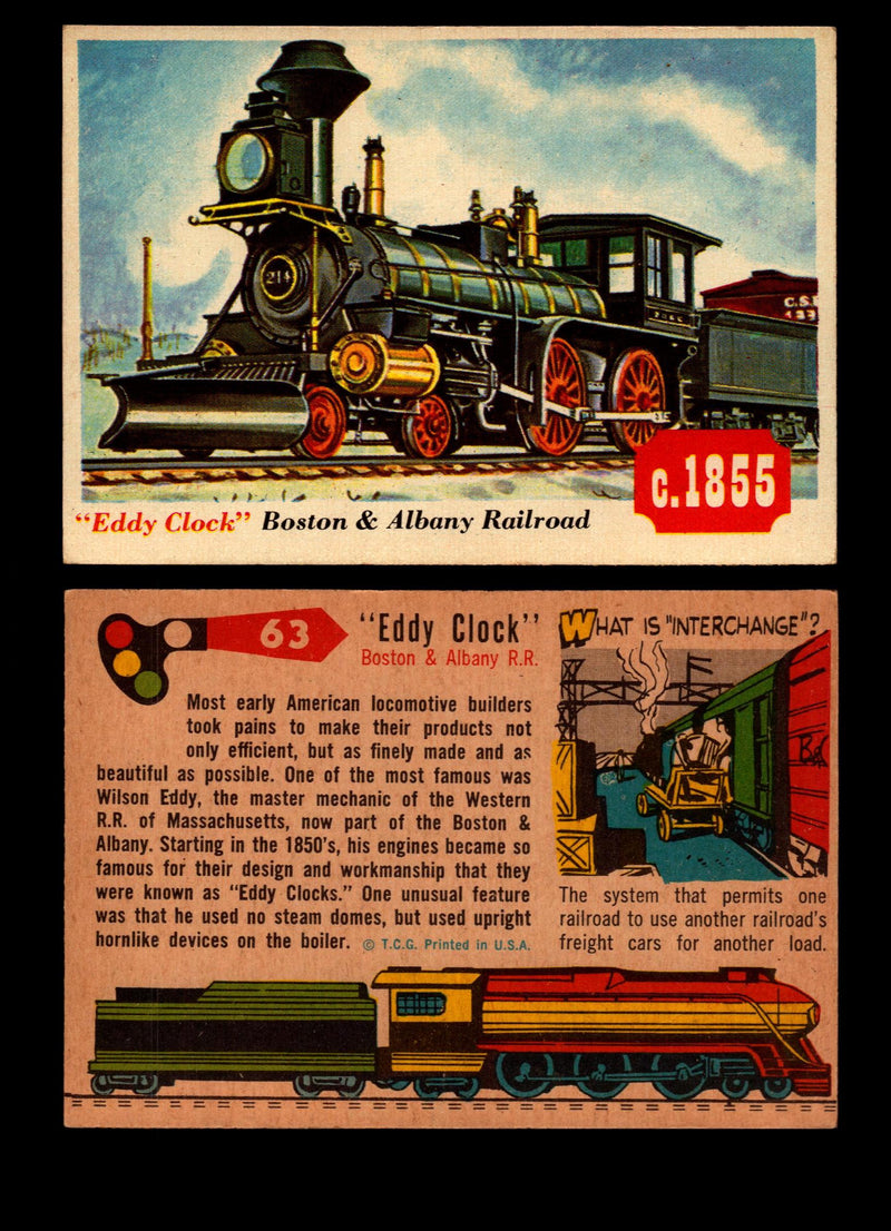 Rails And Sails 1955 Topps Vintage Card You Pick Singles #1-190 #63 Eddy Clock  - TvMovieCards.com