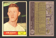 1961 Topps Baseball Trading Card You Pick Singles #1-#99 VG/EX #	63 Jim Kaat - Minnesota Twins  - TvMovieCards.com