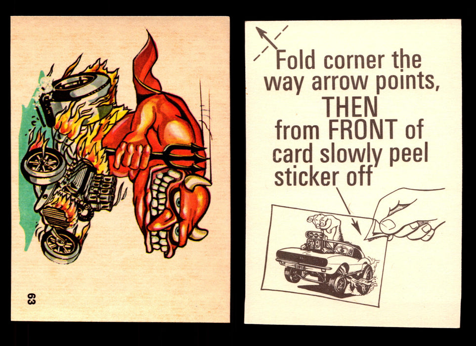 Fabulous Odd Rods Vintage Sticker Cards 1973 #1-#66 You Pick Singles #63   Red Devil Buggy  - TvMovieCards.com