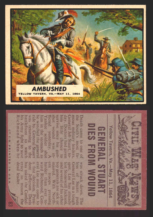 1962 Civil War News Topps TCG Trading Card You Pick Single Cards #1 - 88 63   Ambushed  - TvMovieCards.com