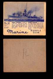 1944 Marine Bubble Gum World Wide V403-1 Vintage Trading Card #1-120 Singles #63 H.M.S. Colombo  - TvMovieCards.com