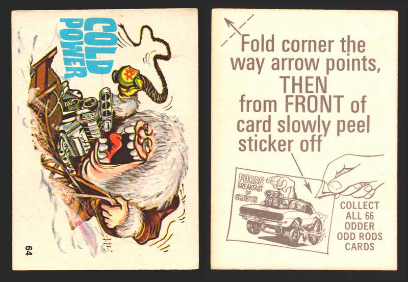 1970 Odder Odd Rods Donruss Vintage Trading Cards #1-66 You Pick Singles 64   Cold Power  - TvMovieCards.com