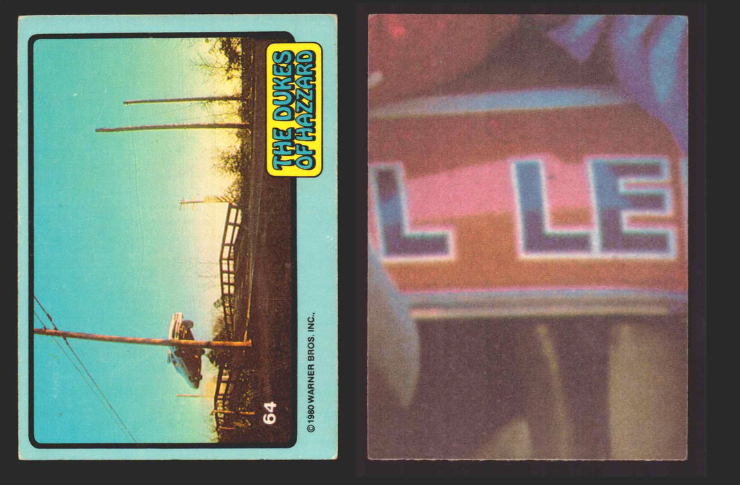 1980 Dukes of Hazzard Vintage Trading Cards You Pick Singles #1-#66 Donruss 64   Police Car Flying through the Air  - TvMovieCards.com