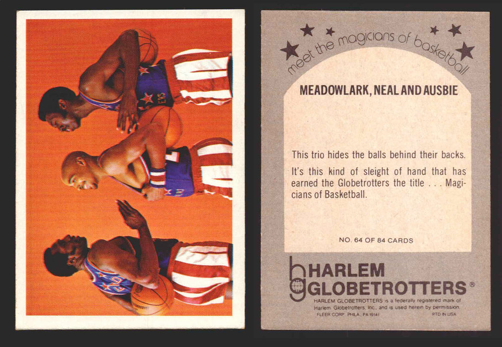 1971 Harlem Globetrotters Fleer Vintage Trading Card You Pick Singles #1-84 64 of 84   Meadowlark Neal and Ausbie  - TvMovieCards.com