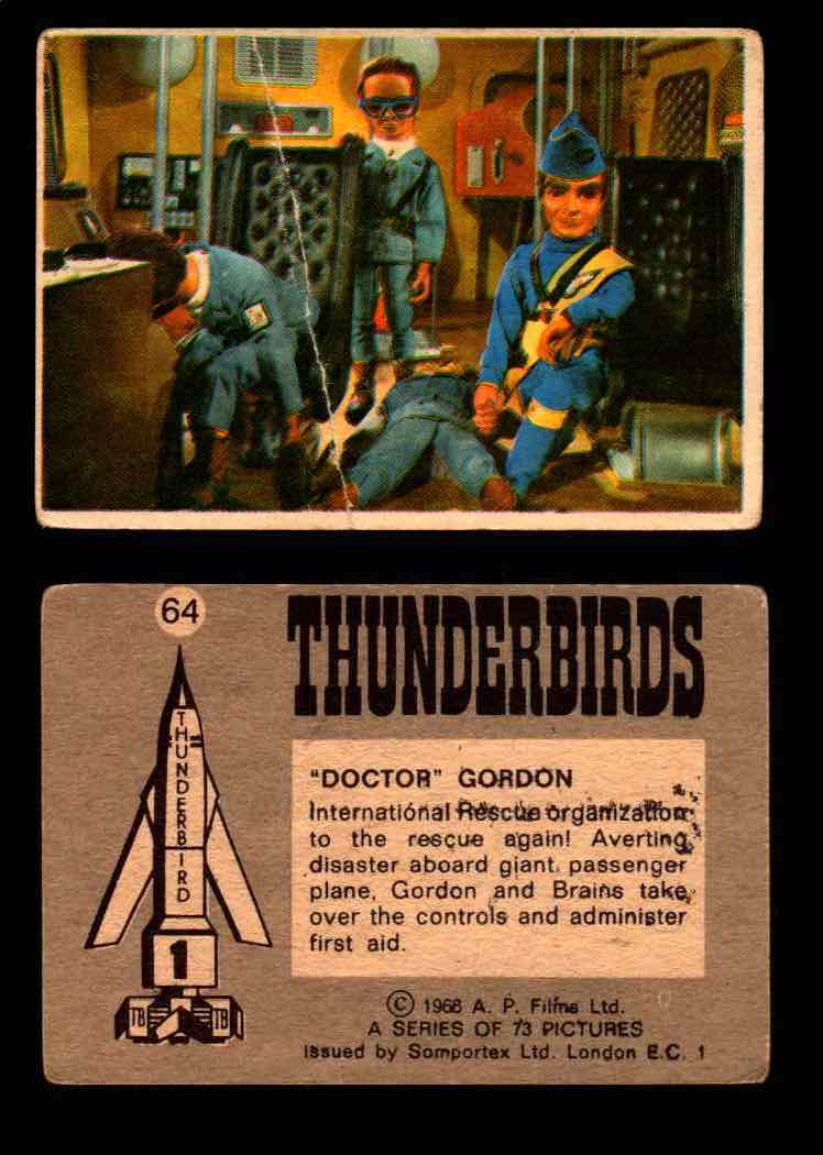 Thunderbirds Vintage Trading Card Singles #1-72 Somportex 1966 #64  - TvMovieCards.com