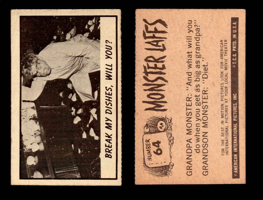 1966 Monster Laffs Midgee Vintage Trading Card You Pick Singles #1-108 Horror #64  - TvMovieCards.com