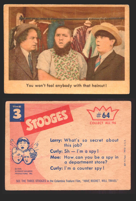 1959 Three 3 Stooges Fleer Vintage Trading Cards You Pick Singles #1-96 #64  - TvMovieCards.com