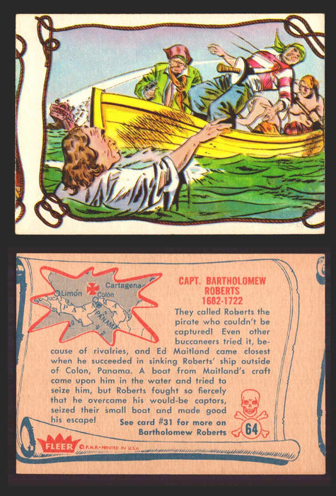 1961 Pirates Bold Vintage Trading Cards You Pick Singles #1-#66 Fleer 64   Capt. Bartholomew Roberts  - TvMovieCards.com