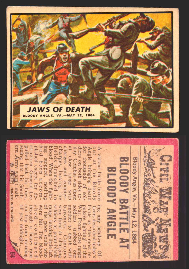 Civil War News Vintage Trading Cards A&BC Gum You Pick Singles #1-88 1965 64   Jaws of Death  - TvMovieCards.com