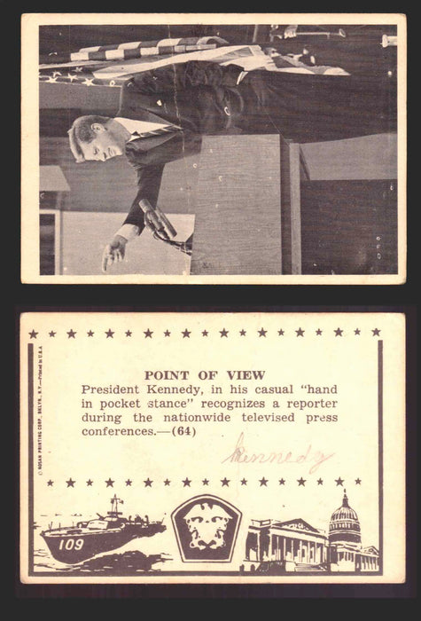 1963 John F. Kennedy JFK Rosan Trading Card You Pick Singles #1-66 64   Point of View  - TvMovieCards.com