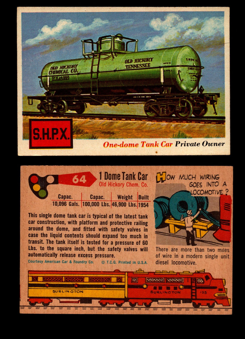 Rails And Sails 1955 Topps Vintage Card You Pick Singles #1-190 #64 1 Dome Tank Car  - TvMovieCards.com
