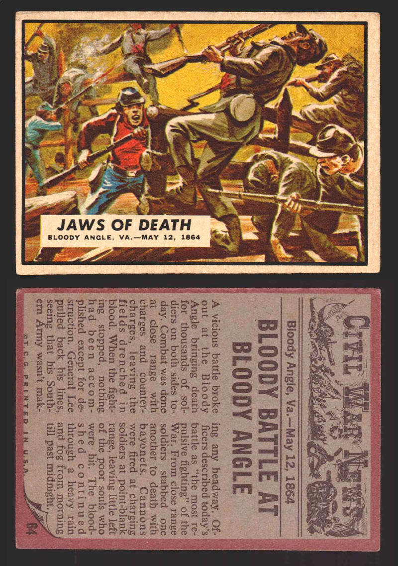 1962 Civil War News Topps TCG Trading Card You Pick Single Cards #1 - 88 64   Jaws of Death  - TvMovieCards.com