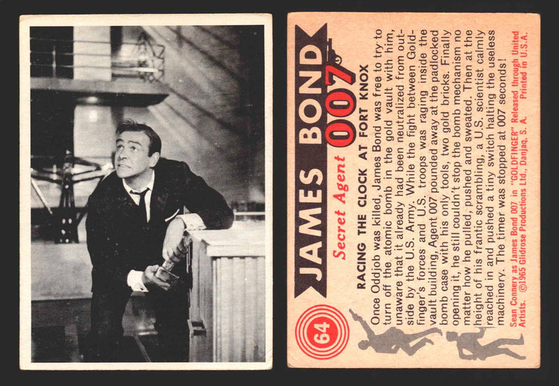 1965 James Bond 007 Glidrose Vintage Trading Cards You Pick Singles #1-66 64   Racing The Clock At Fort Knox  - TvMovieCards.com