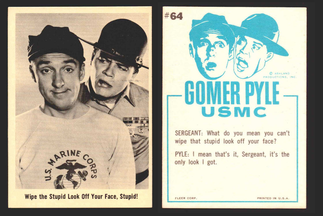 1965 Gomer Pyle Vintage Trading Cards You Pick Singles #1-66 Fleer 64   Wipe the stupid look off your face  stupid!  - TvMovieCards.com