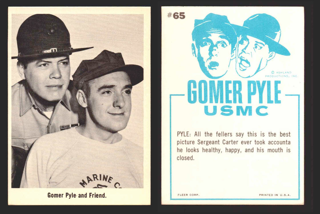1965 Gomer Pyle Vintage Trading Cards You Pick Singles #1-66 Fleer 65   Gomer Pyle and friend.  - TvMovieCards.com