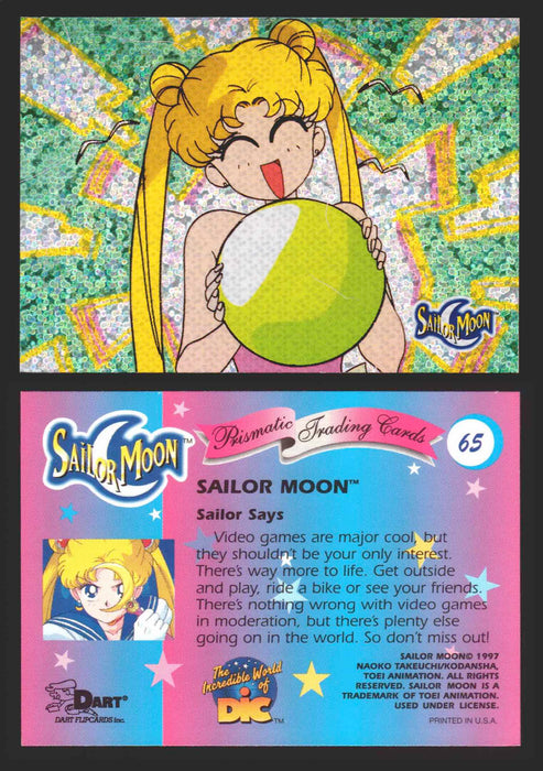 1997 Sailor Moon Prismatic You Pick Trading Card Singles #1-#72 Cracked 65   Sailor Says: Video games are major cool  - TvMovieCards.com