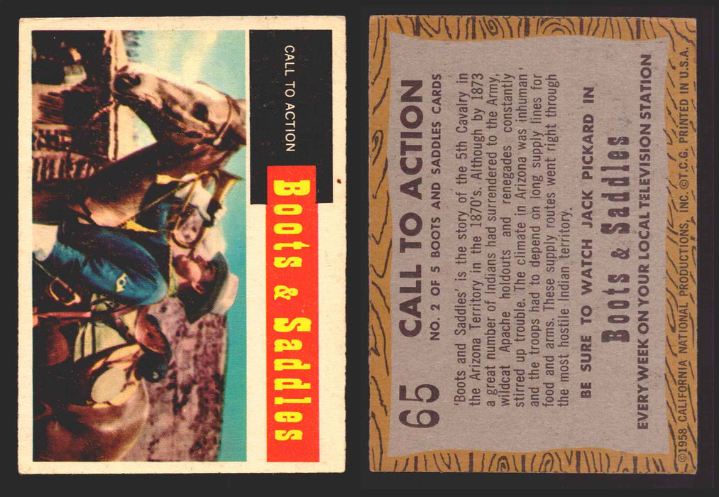 1958 TV Westerns Topps Vintage Trading Cards You Pick Singles #1-71 65   Call to Action  - TvMovieCards.com