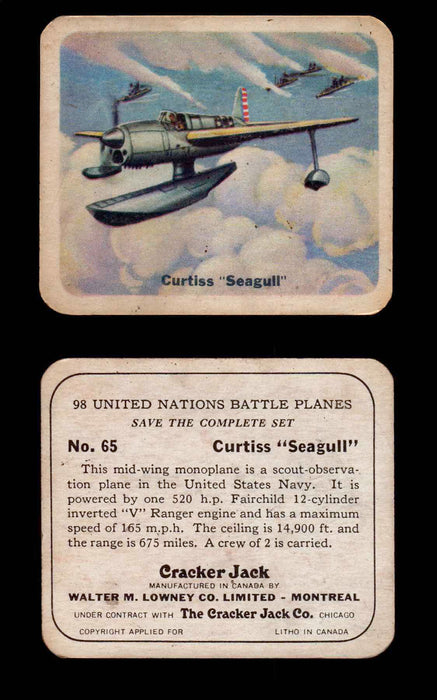 Cracker Jack United Nations Battle Planes Vintage You Pick Single Cards #1-70 #65  - TvMovieCards.com