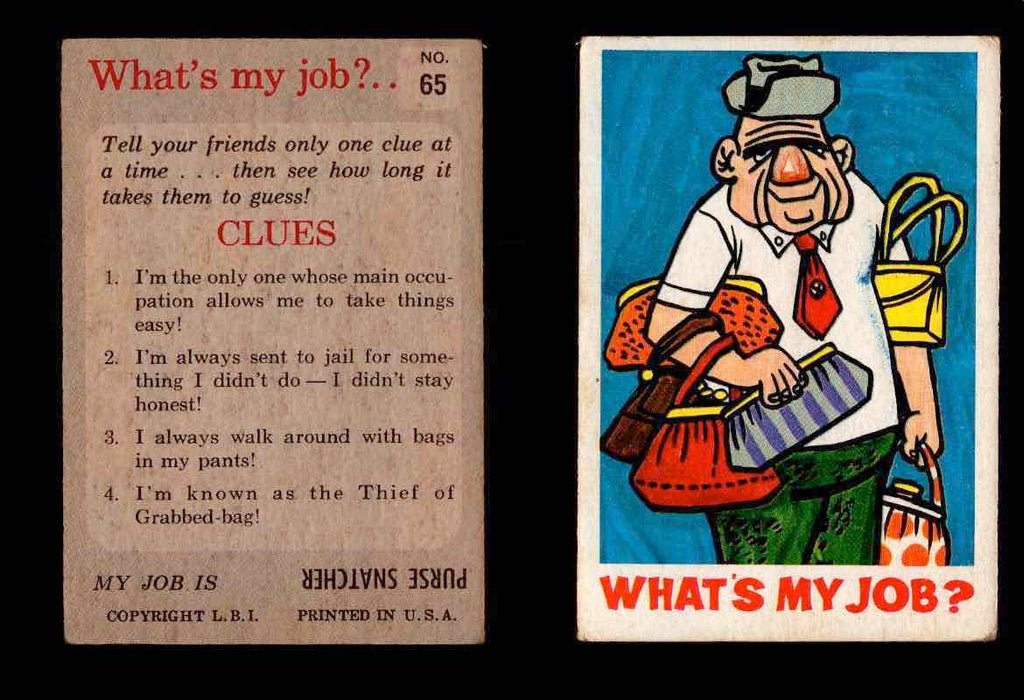 1965 What's my Job? Leaf Vintage Trading Cards You Pick Singles #1-72 #65  - TvMovieCards.com