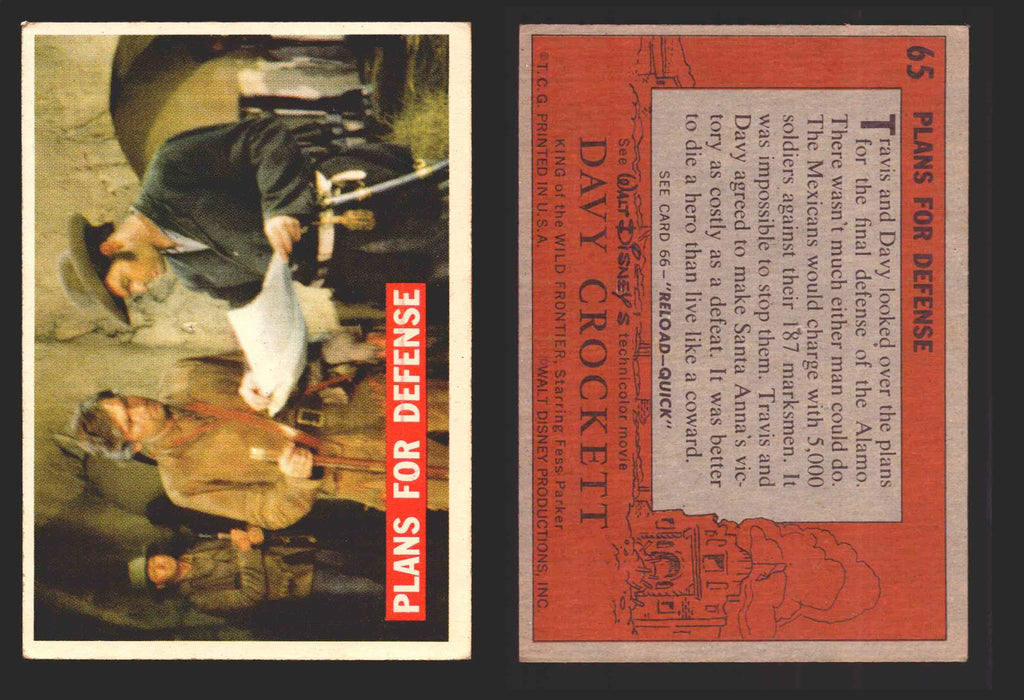 Davy Crockett Series 1 1956 Walt Disney Topps Vintage Trading Cards You Pick Sin 65   Plans for Defense  - TvMovieCards.com