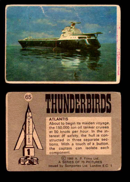 Thunderbirds Vintage Trading Card Singles #1-72 Somportex 1966 #65  - TvMovieCards.com