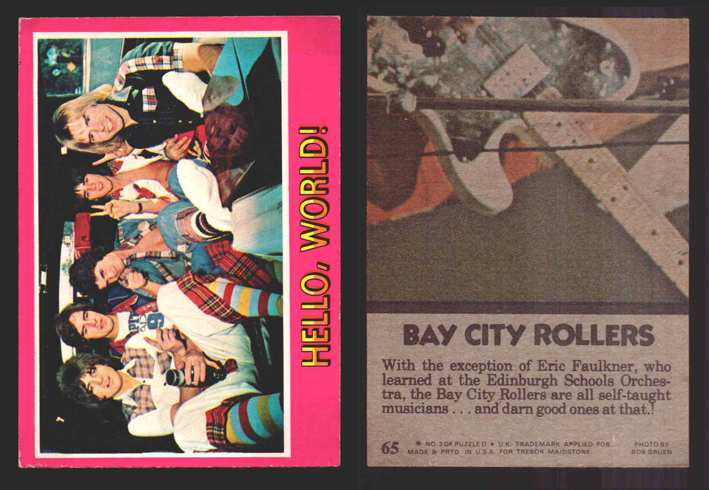 1975 Bay City Rollers Vintage Trading Cards You Pick Singles #1-66 Trebor 65   Hello, World!  - TvMovieCards.com