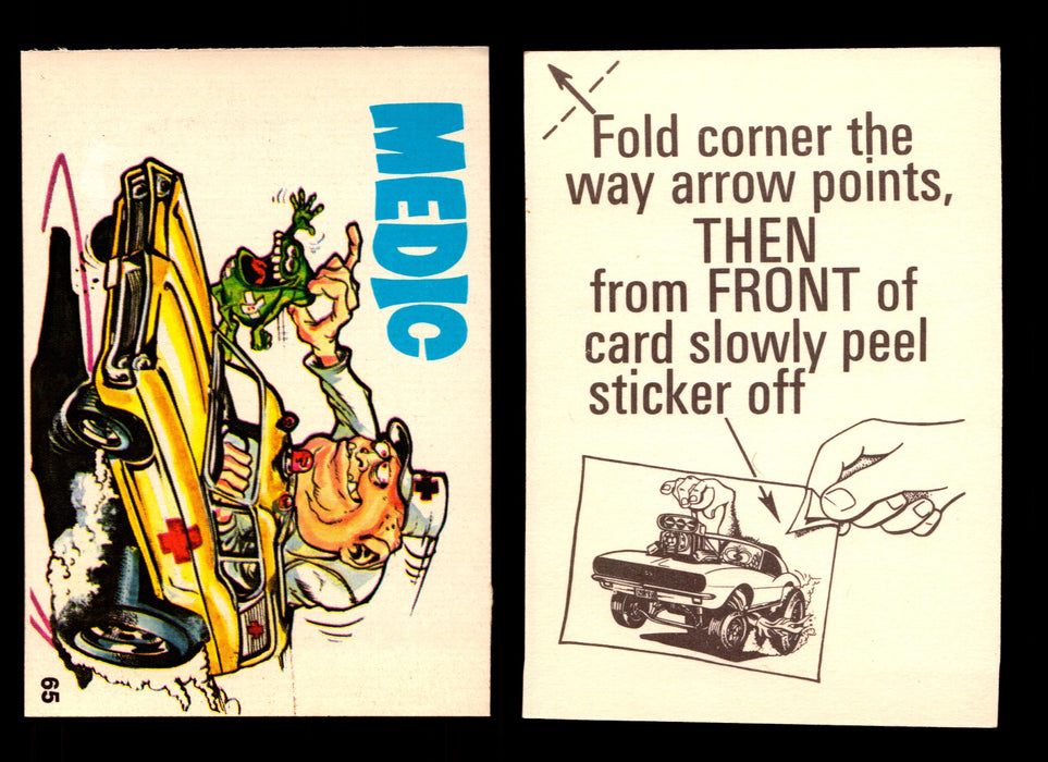 Fabulous Odd Rods Vintage Sticker Cards 1973 #1-#66 You Pick Singles #65   Medic  - TvMovieCards.com