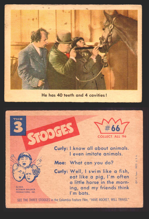 1959 Three 3 Stooges Fleer Vintage Trading Cards You Pick Singles #1-96 #66  - TvMovieCards.com