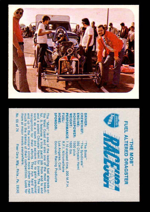 Race USA AHRA Drag Champs 1973 Fleer Vintage Trading Cards You Pick Singles 66 of 74   "The Mob"  - TvMovieCards.com