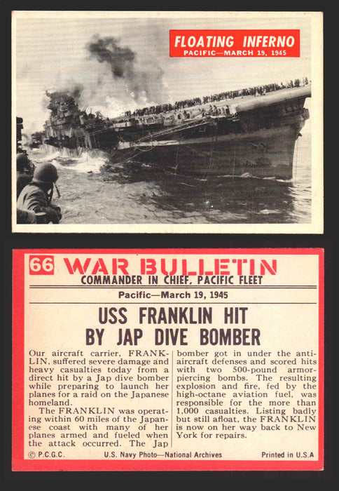 1965 War Bulletin Philadelphia Gum Vintage Trading Cards You Pick Singles #1-88 66   Floating Inferno  - TvMovieCards.com