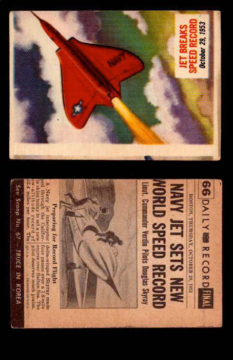 1954 Scoop Newspaper Series 1 Topps Vintage Trading Cards You Pick Singles #1-78 66   Jet Breaks Speed Record  - TvMovieCards.com
