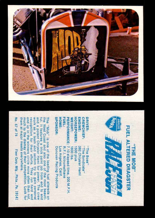 Race USA AHRA Drag Champs 1973 Fleer Vintage Trading Cards You Pick Singles 67 of 74   "The Mob"  - TvMovieCards.com