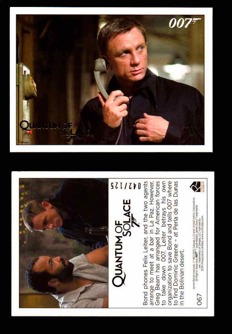 James Bond Archives Quantum of Solace Gold Parallel You Pick Single Cards #1-90 #67  - TvMovieCards.com