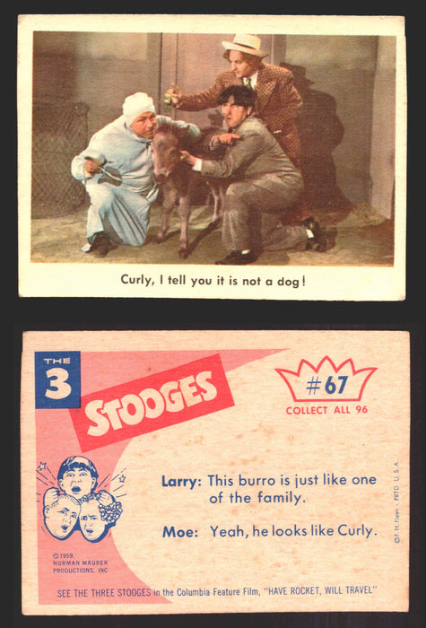 1959 Three 3 Stooges Fleer Vintage Trading Cards You Pick Singles #1-96 #67  - TvMovieCards.com
