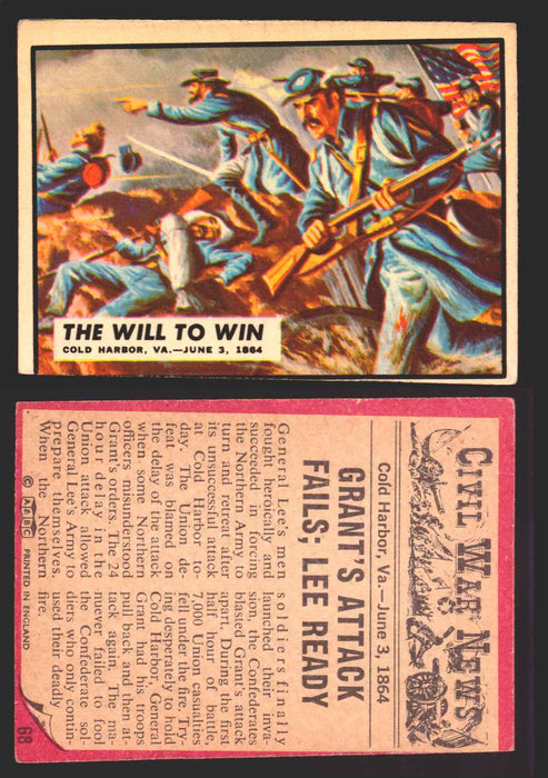 Civil War News Vintage Trading Cards A&BC Gum You Pick Singles #1-88 1965 68   The Will to Win  - TvMovieCards.com