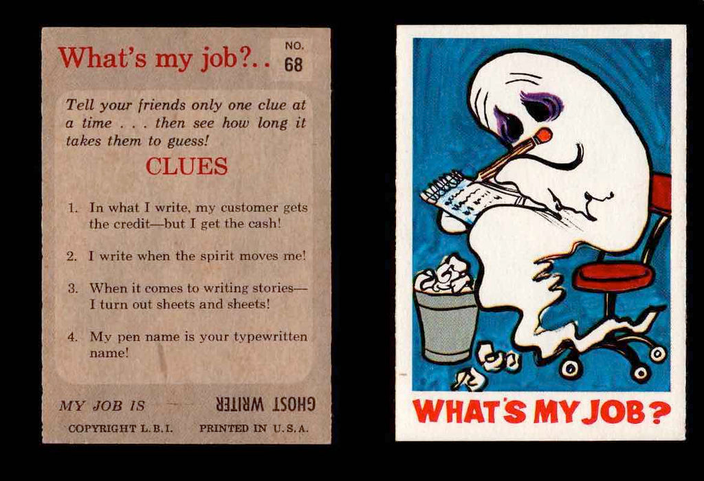 1965 What's my Job? Leaf Vintage Trading Cards You Pick Singles #1-72 #68  - TvMovieCards.com