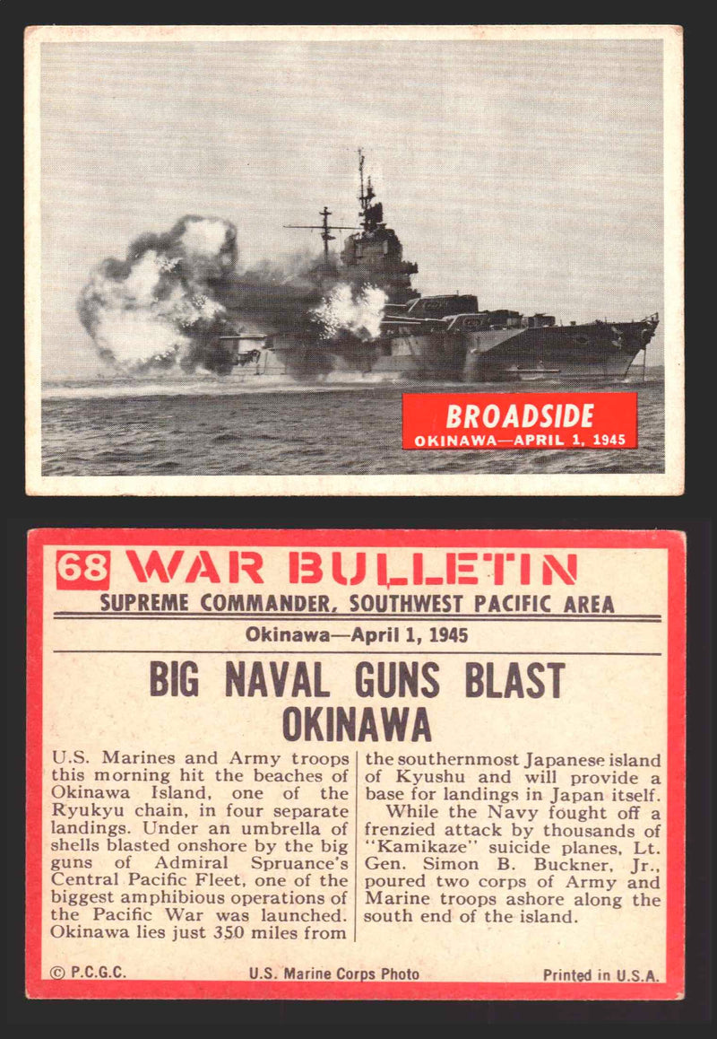 1965 War Bulletin Philadelphia Gum Vintage Trading Cards You Pick Singles #1-88 68   Broadside  - TvMovieCards.com